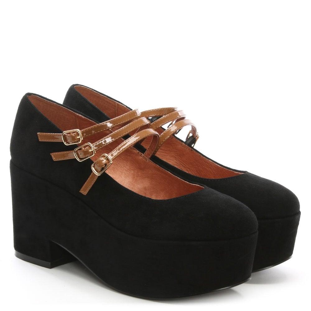 Shellys london Wakefield Black Suede Platform Shoes in Black Lyst